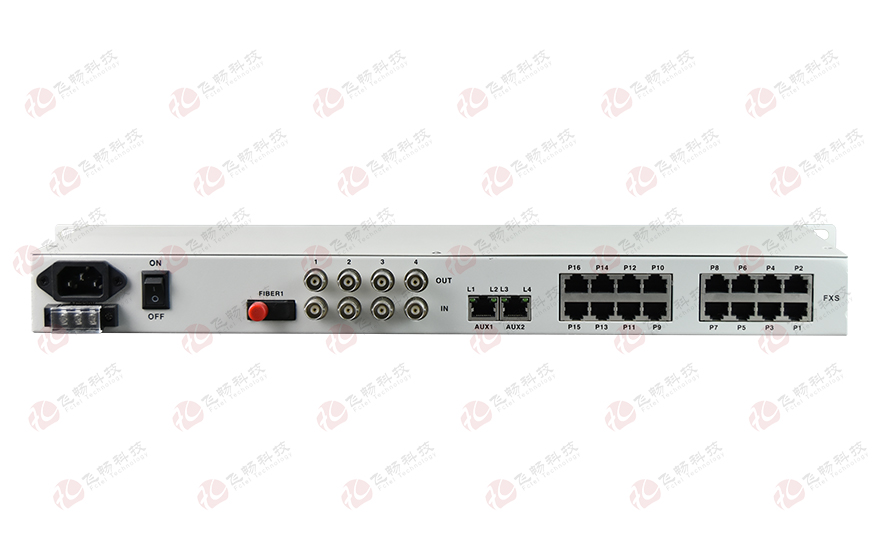 飛暢科技-16路電話(huà)+4E1+4GE+4RS232光端機(jī)
